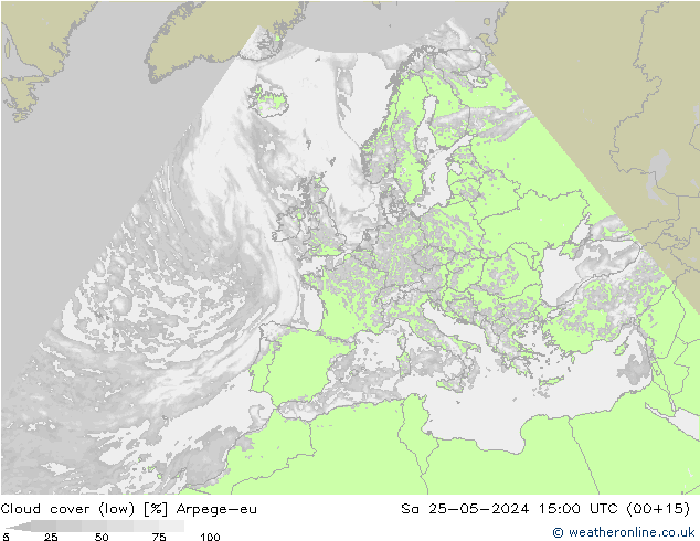 Nubes bajas Arpege-eu sáb 25.05.2024 15 UTC