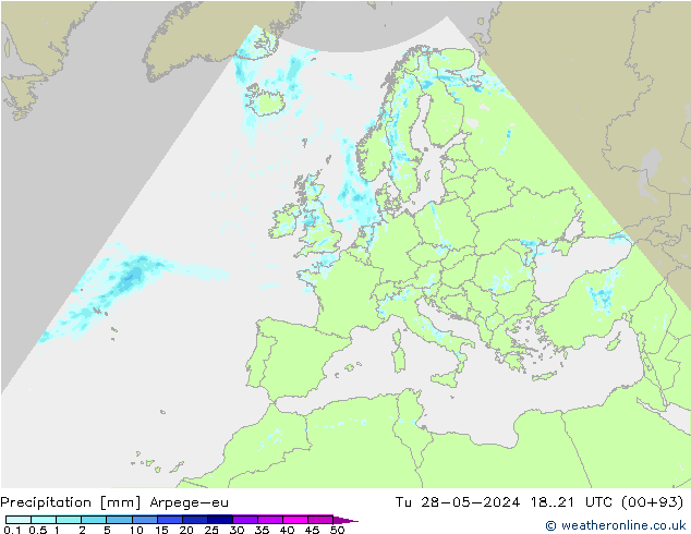 Niederschlag Arpege-eu Di 28.05.2024 21 UTC