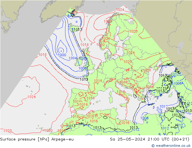 Bodendruck Arpege-eu Sa 25.05.2024 21 UTC