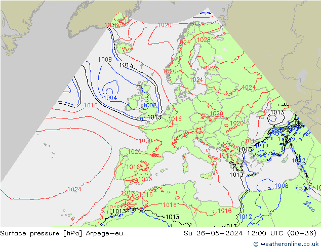 Bodendruck Arpege-eu So 26.05.2024 12 UTC