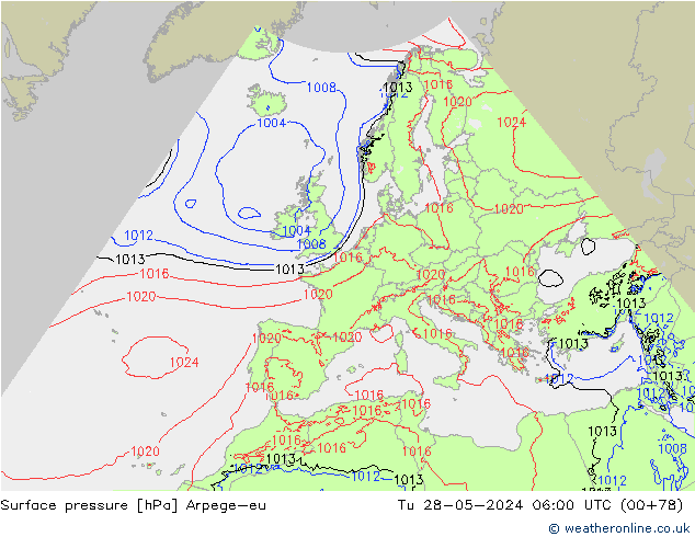 Bodendruck Arpege-eu Di 28.05.2024 06 UTC