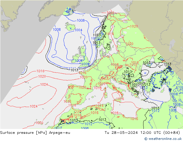 Yer basıncı Arpege-eu Sa 28.05.2024 12 UTC