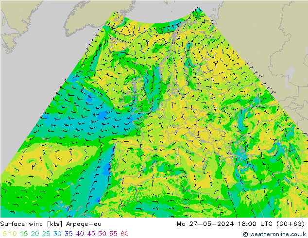 Bodenwind Arpege-eu Mo 27.05.2024 18 UTC