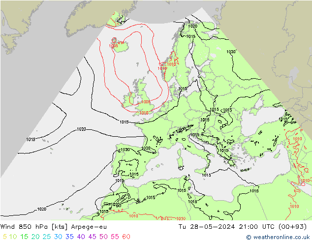  850 hPa Arpege-eu  28.05.2024 21 UTC