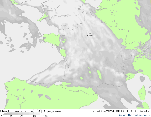 Wolken (mittel) Arpege-eu So 26.05.2024 00 UTC