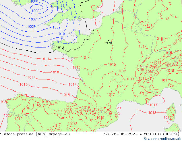 Bodendruck Arpege-eu So 26.05.2024 00 UTC