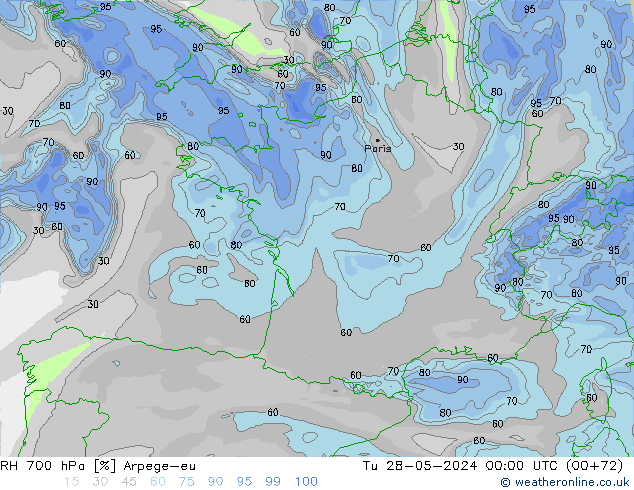 RV 700 hPa Arpege-eu di 28.05.2024 00 UTC