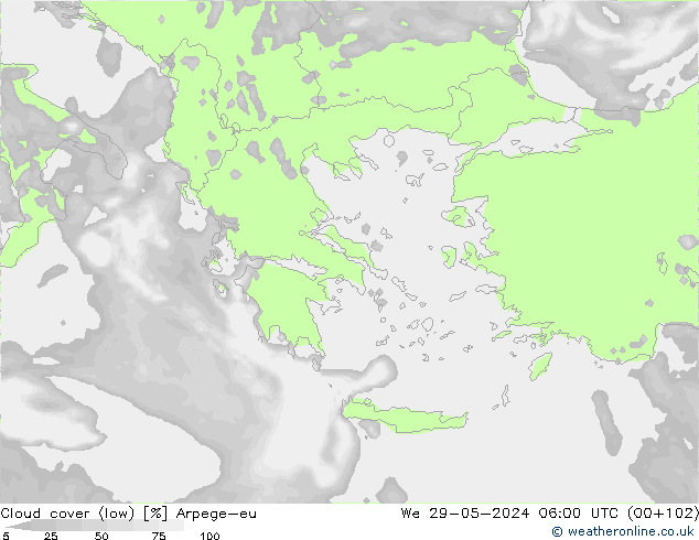 облака (низкий) Arpege-eu ср 29.05.2024 06 UTC