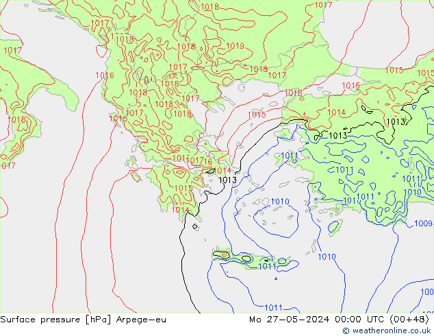 Bodendruck Arpege-eu Mo 27.05.2024 00 UTC