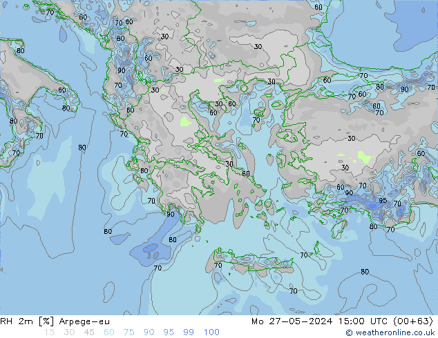 RH 2m Arpege-eu Mo 27.05.2024 15 UTC