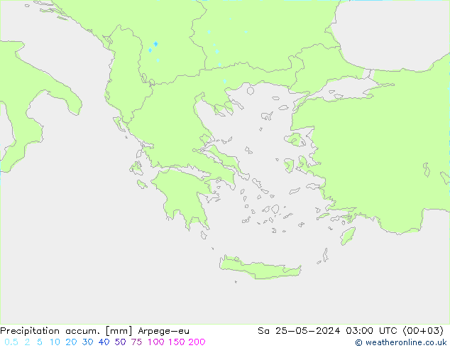 Precipitation accum. Arpege-eu sab 25.05.2024 03 UTC