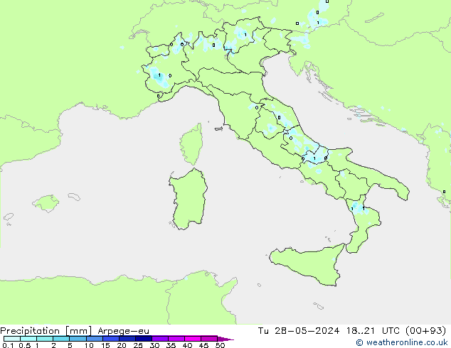 Precipitación Arpege-eu mar 28.05.2024 21 UTC