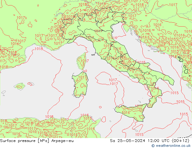 Atmosférický tlak Arpege-eu So 25.05.2024 12 UTC