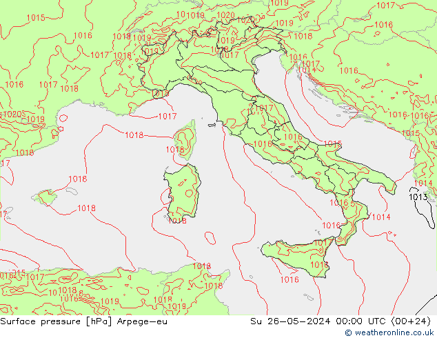 Yer basıncı Arpege-eu Paz 26.05.2024 00 UTC