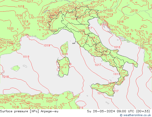 ciśnienie Arpege-eu nie. 26.05.2024 09 UTC