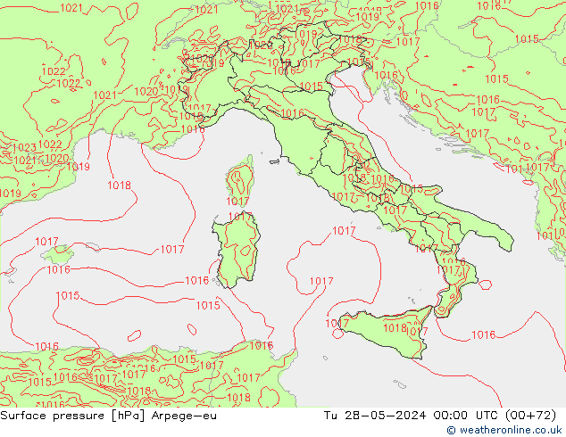 Surface pressure Arpege-eu Tu 28.05.2024 00 UTC