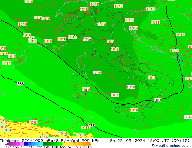 500-1000 hPa Kalınlığı Arpege-eu Cts 25.05.2024 15 UTC