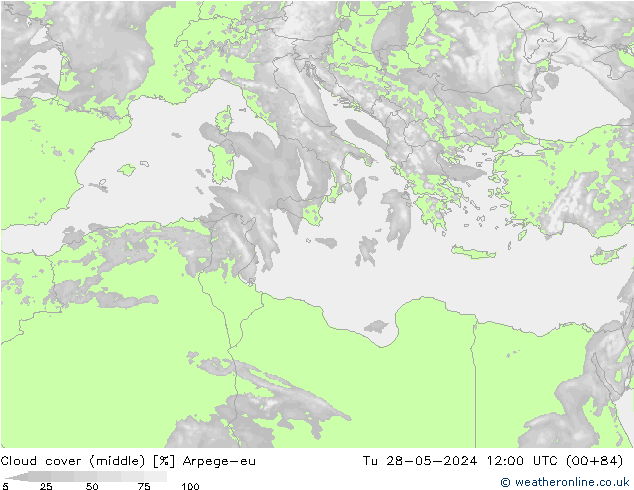 nuvens (médio) Arpege-eu Ter 28.05.2024 12 UTC