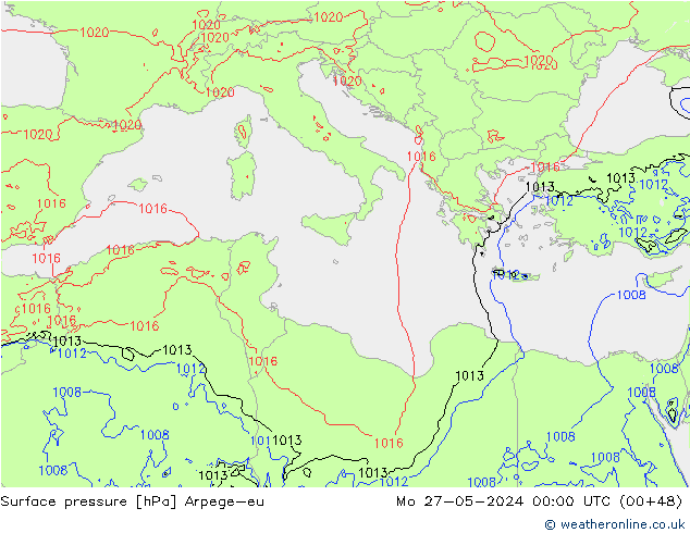 Luchtdruk (Grond) Arpege-eu ma 27.05.2024 00 UTC