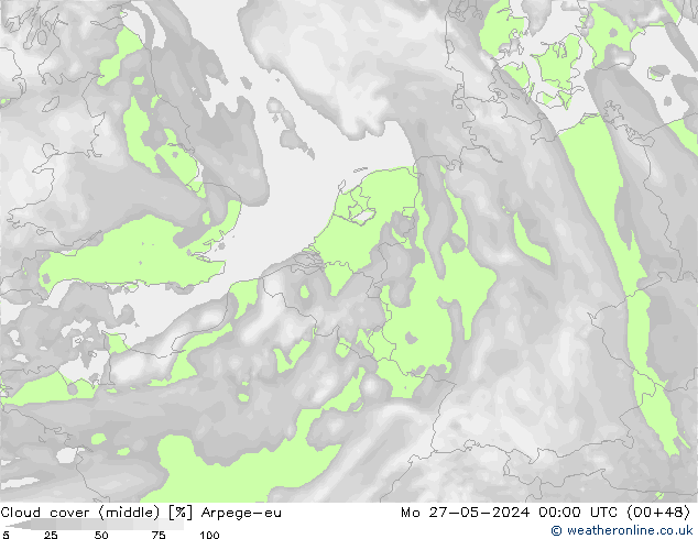 nuvens (médio) Arpege-eu Seg 27.05.2024 00 UTC