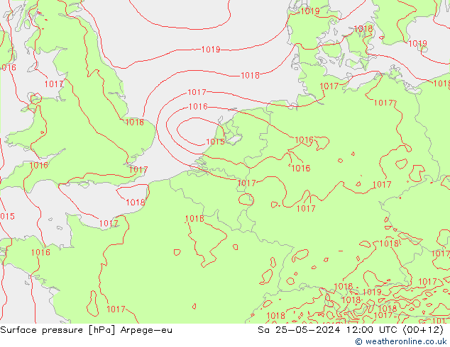 Bodendruck Arpege-eu Sa 25.05.2024 12 UTC