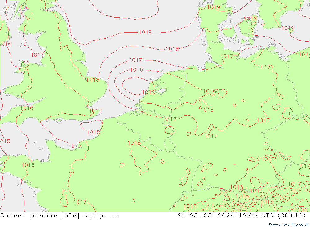 приземное давление Arpege-eu сб 25.05.2024 12 UTC