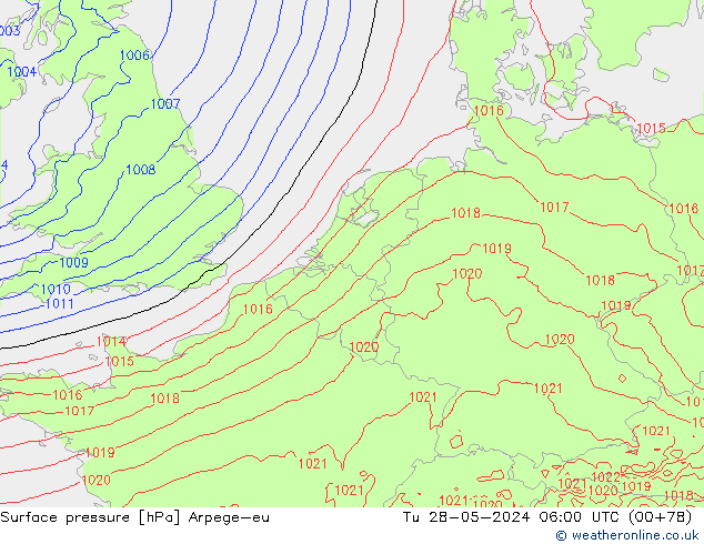 Bodendruck Arpege-eu Di 28.05.2024 06 UTC