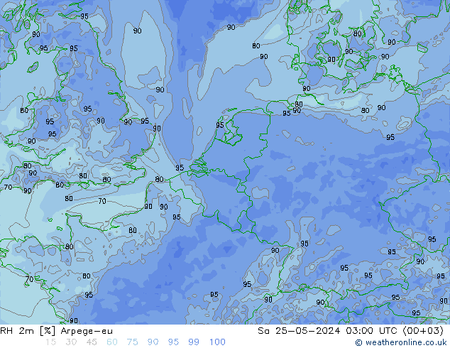 RH 2m Arpege-eu sab 25.05.2024 03 UTC