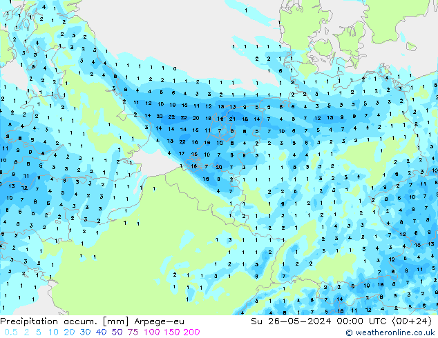 Nied. akkumuliert Arpege-eu So 26.05.2024 00 UTC