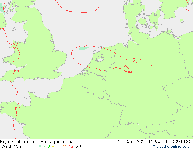 High wind areas Arpege-eu sab 25.05.2024 12 UTC