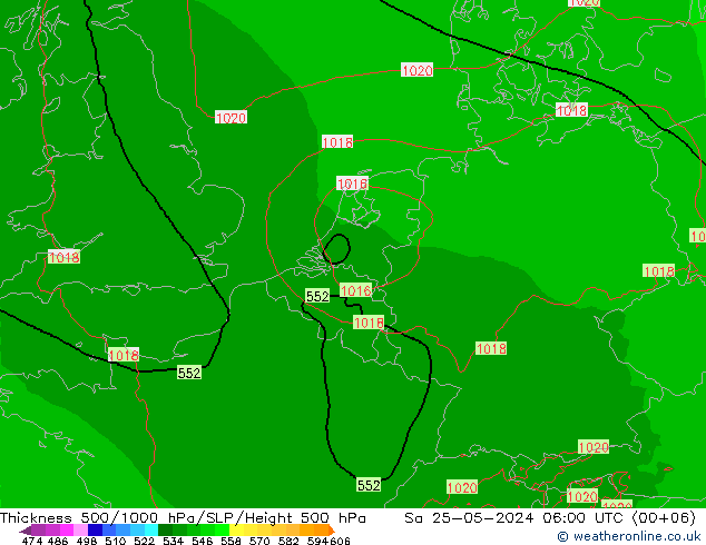 Thck 500-1000hPa Arpege-eu Sáb 25.05.2024 06 UTC