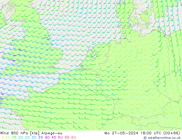 Vento 850 hPa Arpege-eu Seg 27.05.2024 18 UTC