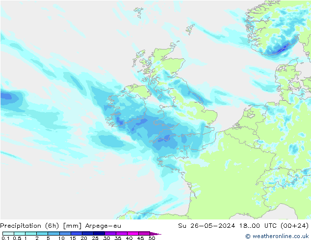 Nied. akkumuliert (6Std) Arpege-eu So 26.05.2024 00 UTC