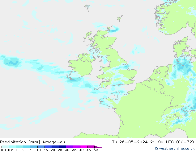 Precipitation Arpege-eu Tu 28.05.2024 00 UTC