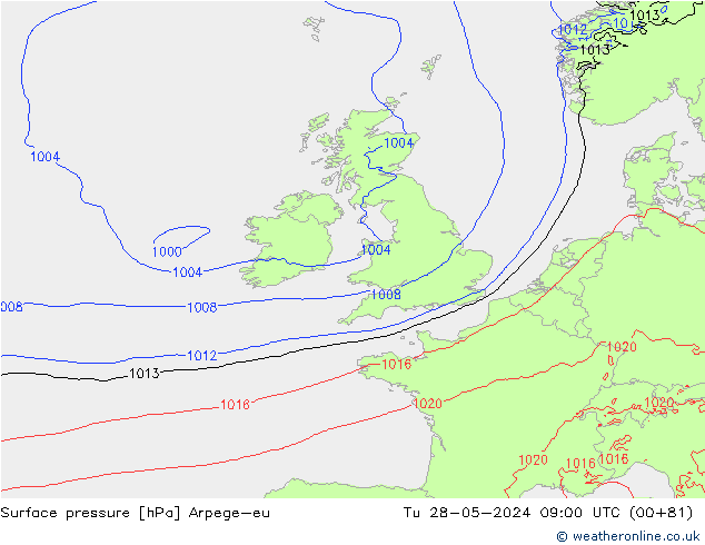 pression de l'air Arpege-eu mar 28.05.2024 09 UTC
