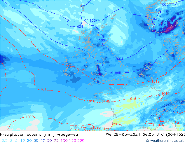 Nied. akkumuliert Arpege-eu Mi 29.05.2024 06 UTC