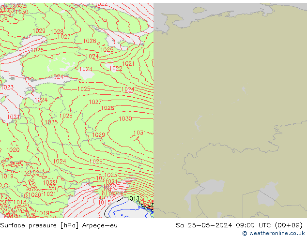 Luchtdruk (Grond) Arpege-eu za 25.05.2024 09 UTC