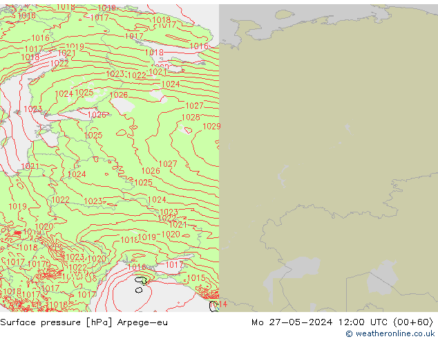 Luchtdruk (Grond) Arpege-eu ma 27.05.2024 12 UTC