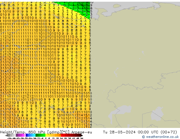 Yükseklik/Sıc. 850 hPa Arpege-eu Sa 28.05.2024 00 UTC