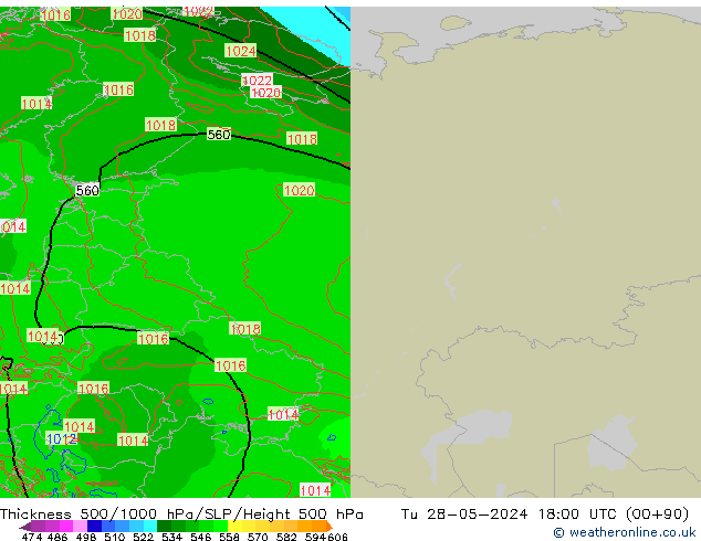 Thck 500-1000hPa Arpege-eu Tu 28.05.2024 18 UTC