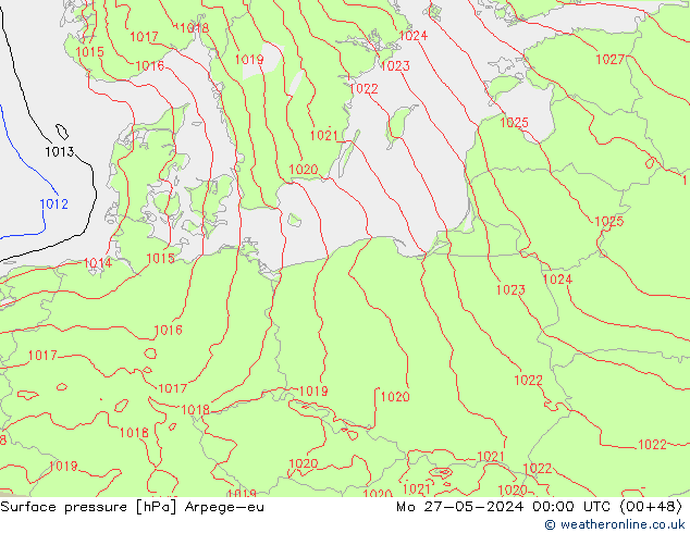 Yer basıncı Arpege-eu Pzt 27.05.2024 00 UTC