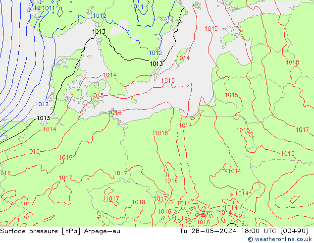 pression de l'air Arpege-eu mar 28.05.2024 18 UTC