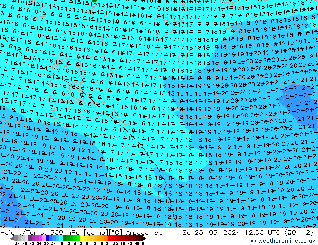 Height/Temp. 500 hPa Arpege-eu Sa 25.05.2024 12 UTC