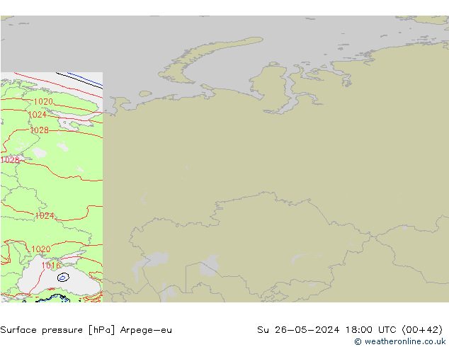 Surface pressure Arpege-eu Su 26.05.2024 18 UTC