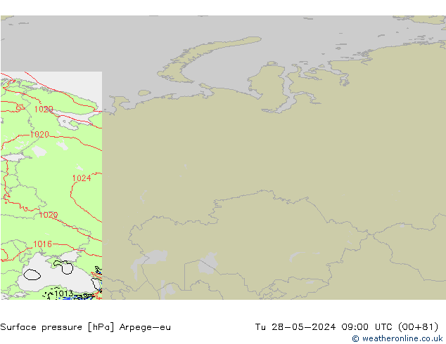 Yer basıncı Arpege-eu Sa 28.05.2024 09 UTC