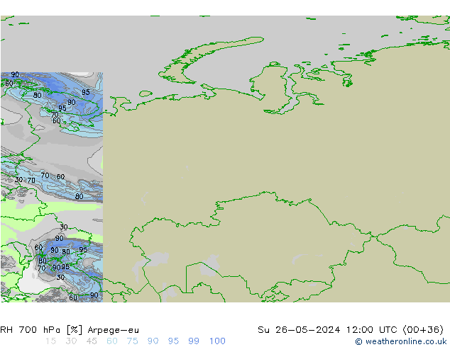 Humedad rel. 700hPa Arpege-eu dom 26.05.2024 12 UTC