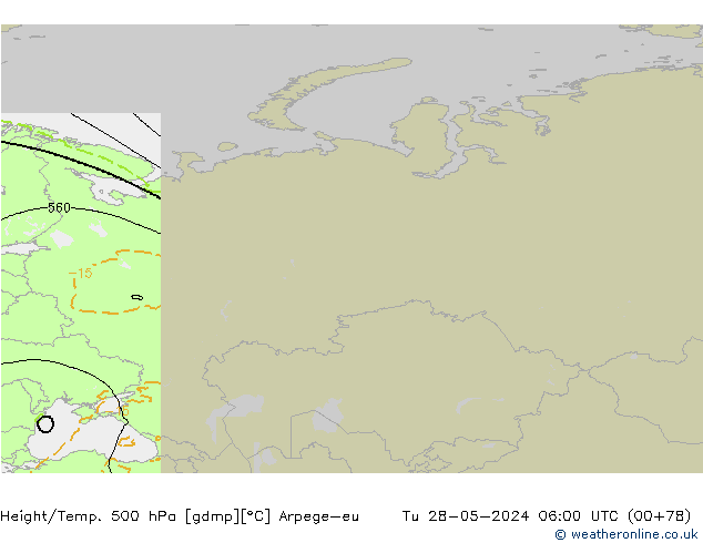 Height/Temp. 500 hPa Arpege-eu Ter 28.05.2024 06 UTC