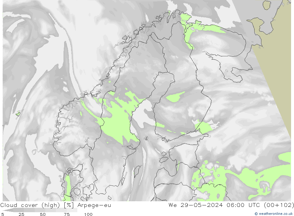 облака (средний) Arpege-eu ср 29.05.2024 06 UTC