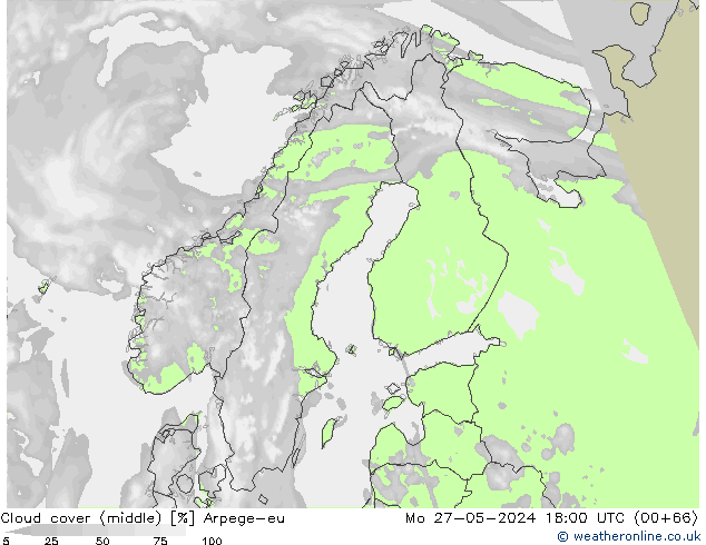 Wolken (mittel) Arpege-eu Mo 27.05.2024 18 UTC
