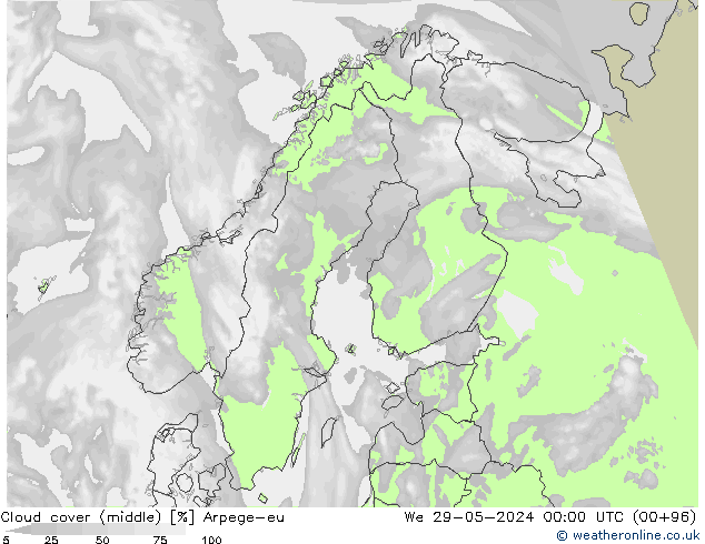 Bulutlar (orta) Arpege-eu Çar 29.05.2024 00 UTC